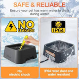 3.5L / 120oz Heated Pet Water Bowl with Chew Resistant Power Cord for Outdoor Dogs Cats Dog Bowls & Feeders Pet Clever 