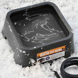 3.5L / 120oz Heated Pet Water Bowl with Chew Resistant Power Cord for Outdoor Dogs Cats Dog Bowls & Feeders Pet Clever Black 