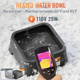 3.5L / 120oz Heated Pet Water Bowl with Chew Resistant Power Cord for Outdoor Dogs Cats Dog Bowls & Feeders Pet Clever 