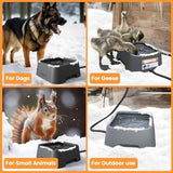 3.5L / 120oz Heated Pet Water Bowl with Chew Resistant Power Cord for Outdoor Dogs Cats Dog Bowls & Feeders Pet Clever 