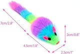 36PCS 1.8" Rainbow Color Furry Cat Toy Mice with Rattle Kitten Mouse Interactive Play Cat Toys Pet Clever 