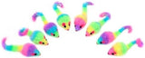 36PCS 1.8" Rainbow Color Furry Cat Toy Mice with Rattle Kitten Mouse Interactive Play Cat Toys Pet Clever 