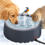 3L Heated Water Bowl, Outdoor Large Heated Dog Bowls Dog Bowls & Feeders Pet Clever Gray 