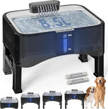 4 Heights Adjustable Pet Fountain for All Dog Sizes Dog Bowls & Feeders Pet Clever Elevated Dog Fountain + 2 Filters 