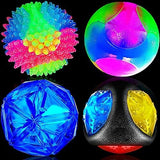 4 Pieces Light up Dog Ball Spiny Light up Dog Ball Toys Pet Clever 