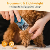 50dB Low Noise Cordless Pet Thick Coats Trimmer with Titanium Dog Hair Trimmers Pet Clever 