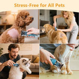 50dB Low Noise Cordless Pet Thick Coats Trimmer with Titanium Dog Hair Trimmers Pet Clever 