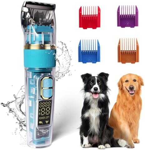 50dB Low Noise Cordless Pet Thick Coats Trimmer with Titanium Dog Hair Trimmers Pet Clever 