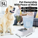5L for Cats and Medium and Large-Sized Dogs with Stainless Steel Bow Dog Bowls & Feeders Pet Clever 