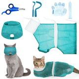 5pcs Cat Bathing Bag Set Cat Grooming Essentials Cat Care & Grooming Pet Clever Green 