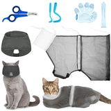 5pcs Cat Bathing Bag Set Cat Grooming Essentials Cat Care & Grooming Pet Clever Gray 