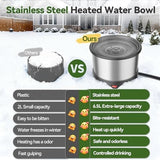 6.5L Heated Water Bowl Stainless Steel Outdoor Heated Dog Bowl with Anti-Chew Cord Dog Bowls & Feeders Pet Clever 