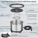 6.5L Heated Water Bowl Stainless Steel Outdoor Heated Dog Bowl with Anti-Chew Cord Dog Bowls & Feeders Pet Clever 