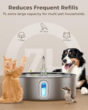 7L/236oz Stainless Steel Dog Water Bowl Dispenser Dog Bowls & Feeders Pet Clever 