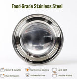 85 Oz - Large Double Walled Stainless Steel Bowl Non-Slip Dog Bowls & Feeders Pet Clever 