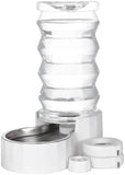 8L Automatic Water Feeder with Stainless Steel Bowl - Two Caps and Filters for 30-60 LB Dogs Dog Bowls & Feeders Pet Clever White 