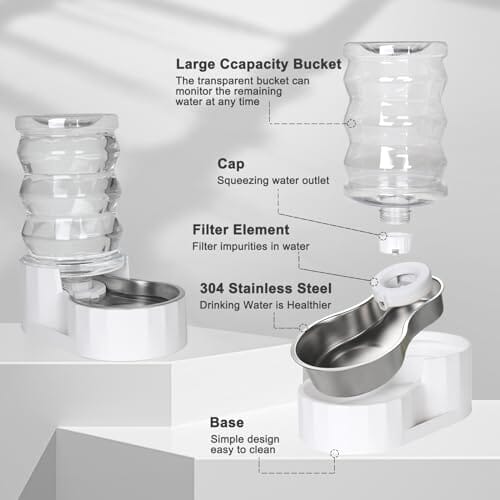 Extra Large Stainless Steel Gravity Water Bowl Maya Stainless