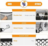 Adjustable Dual Layer Pet Travel Safety Barrier Net with Bungee Cords and Metal Hooks Travel Pet Clever 