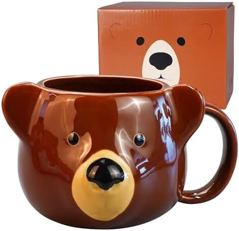 Bear Mug 14 oz Ceramic Coffee Mug 3D Porcelain Tea Mug for Women Other Pets Design Mugs Pet Clever 