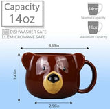 Bear Mug 14 oz Ceramic Coffee Mug 3D Porcelain Tea Mug for Women Other Pets Design Mugs Pet Clever 