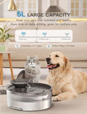 Big Dog Water Bowl Dispenser for Multi-Pets Family (Clear+4Filters+4Sponges) Dog Bowls & Feeders Pet Clever 