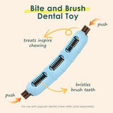 Bite and Brush Chew Toys for Dogs - Dental Chew Toy with Bristles for Teeth Cleaning Toothbrush Pet Clever 