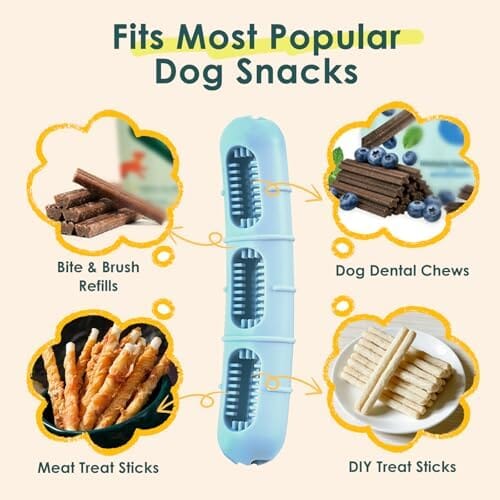 Bite and Brush Chew Toys for Dogs - Dental Chew Toy with Bristles for Teeth Cleaning Toothbrush Pet Clever 