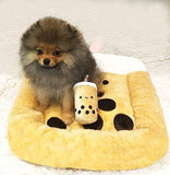 Boba Soft Plush Small Cute and Cozy Food Pet Bed Dog Beds & Blankets Pet Clever 