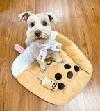 Boba Soft Plush Small Cute and Cozy Food Pet Bed Dog Beds & Blankets Pet Clever 