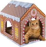 Cardboard Cat House with Scratch Pad and Catnip Cat Bes & Mats Pet Clever 