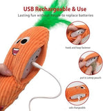 Carrot Cat Toys Rechargeable Flapping 4" with SilverVine Catnip Cat Toys Pet Clever 