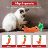 Carrot Cat Toys Rechargeable Flapping 4" with SilverVine Catnip Cat Toys Pet Clever 