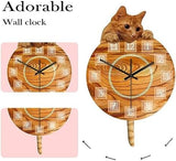 Cat Clock with Moving Tail Home Decor Cats Pet Clever 