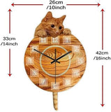 Cat Clock with Moving Tail Home Decor Cats Pet Clever 