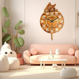 Cat Clock with Moving Tail Home Decor Cats Pet Clever 