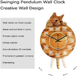 Cat Clock with Moving Tail Home Decor Cats Pet Clever 