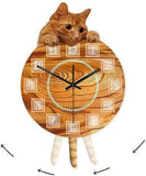 Cat Clock with Moving Tail Home Decor Cats Pet Clever 