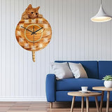 Cat Clock with Moving Tail Home Decor Cats Pet Clever 