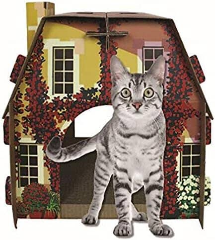 Cat House with Scratcher & Catnip included - Mediterranean Villa Cat Bes & Mats Pet Clever 
