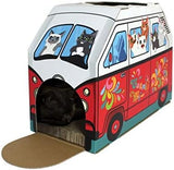 Cat House with Scratcher & Catnip included - Retro Van Cat Bes & Mats Pet Clever 