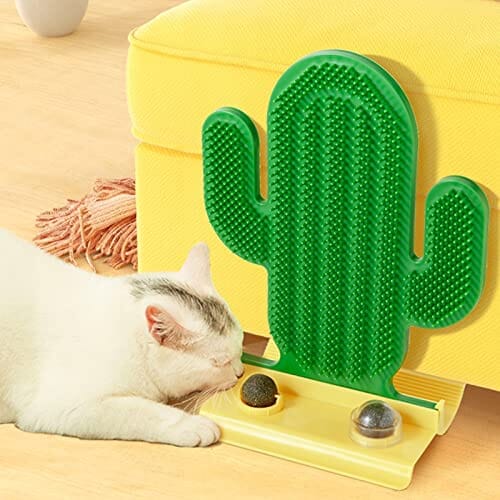 Cat Self Groomer with 2 Catnip Balls Toys Cat Care & Grooming Pet Clever 