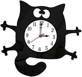 Cat Shaped Wall Clock Non-Ticking Battery Operated Art Clock for Bedroom Kitchen Decoration Home Decor Cats Pet Clever 