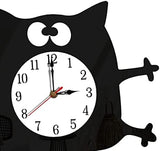 Cat Shaped Wall Clock Non-Ticking Battery Operated Art Clock for Bedroom Kitchen Decoration Home Decor Cats Pet Clever 