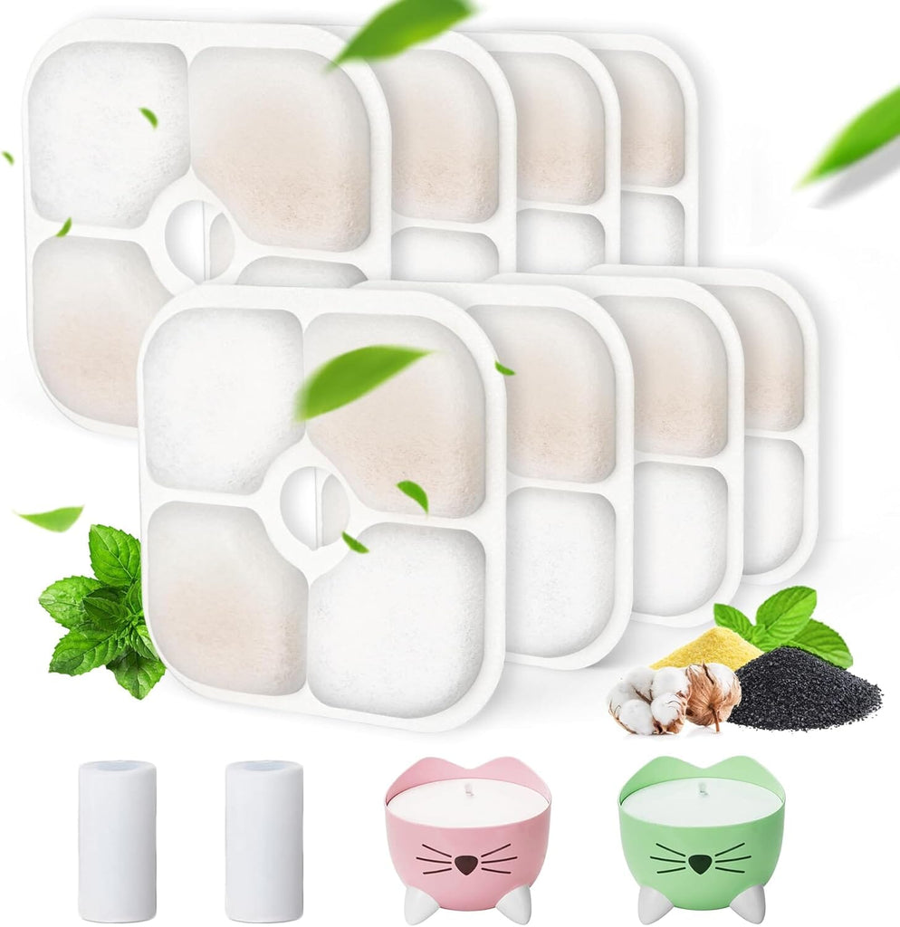 Cat Water Fountain with Triple Filter Dog Bowls & Feeders Pet Clever 8 Filter + 2 Pump Hoses 
