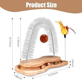 Cats Self Grooming Face Back Scratcher Rubbing Arch Post Corner Massager w/ Kitten Interactive Catnip Ball Track Toy Must Haves for Chasing Hunting Exercise Dog Hair Trimmers Pet Clever 