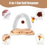 Cats Self Grooming Face Back Scratcher Rubbing Arch Post Corner Massager w/ Kitten Interactive Catnip Ball Track Toy Must Haves for Chasing Hunting Exercise Dog Hair Trimmers Pet Clever 