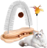 Cats Self Grooming Face Back Scratcher Rubbing Arch Post Corner Massager w/ Kitten Interactive Catnip Ball Track Toy Must Haves for Chasing Hunting Exercise Dog Hair Trimmers Pet Clever 