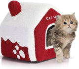 Christmas Cat Bed Cave Nest House Cat Bes & Mats Pet Clever 