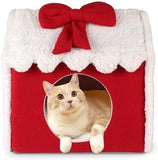 Christmas Cat Bed Cave Nest House Cat Igloo Cat Bes & Mats Pet Clever 