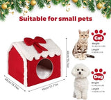 Christmas Cat Bed Cave Nest House Cat Igloo Cat Bes & Mats Pet Clever 